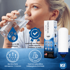 Monderma Fontaine Travel Fontana con filtro a gravità in acciaio inossidabile da 5,6 litri - 2 filtri Imperial AMB | 12 mesi di filtrazione Monderma