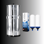Fontaine filtrante gravitaire Monderma Fontaine Big 8.5L inox - 2 filtres Impérial GF | 12 mois de filtration Monderma
