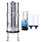 Fontaine filtrante gravitaire Monderma Fontaine Big 8.5L inox | Pack premium | 2 filtres Impérial AMB | 12 mois de filtration Monderma