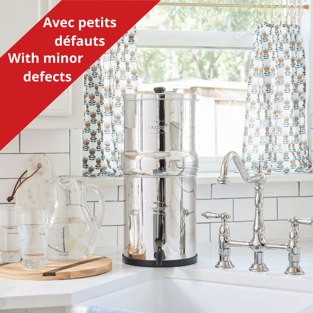 Fontaine berkey filtration Big Berkey® 8,5 L avec 2 filtres Black Berkey® – Modèle avec légers défauts esthétiques Berkey