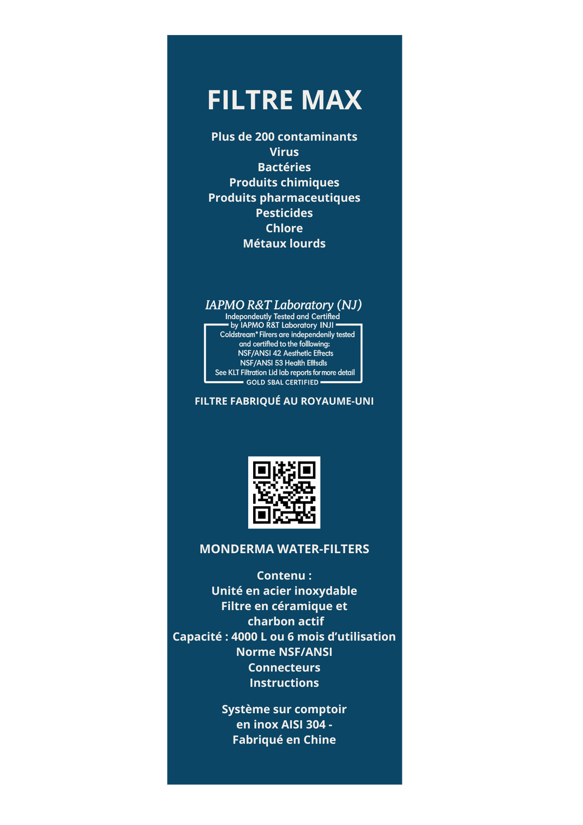filtrazione da banco Monderma Monderma – Filtrazione da banco, filtro Coldstream CTO MAX FBA Filtri per l'acqua Monderma
