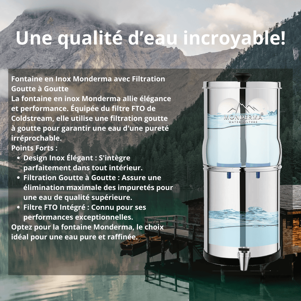 fontaine monderma Monderma Travel 5.6 litres - purificateur d'eau Coldstream FTO+, robinet inox inclus FBM Monderma waterfilters
