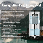 fontaine à gravité Monderma Big 8.5L - purificateur d'eau, inclus 2 filtres black filters, base inox, robinet avec vue Monderma waterfilters