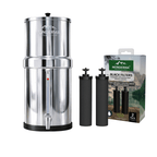 fontaine à gravité Monderma Big 8.5L - purificateur d'eau, inclus 2 filtres black filters, 1 robinet avec vue Monderma waterfilters