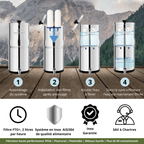 fontaine à gravité Monderma Fontaine Big 8.5L inox - 2 FTO+ Coldstream - Robinet Vue - 6 mois de filtration Monderma waterfilters